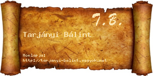 Tarjányi Bálint névjegykártya