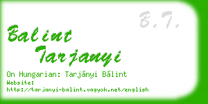 balint tarjanyi business card